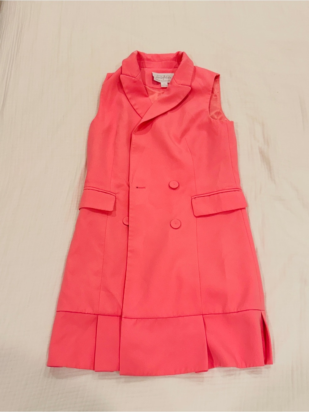 Anthropologie Mare Mare has Sleeveless Coral Pink Double-Breasted Mini Dress